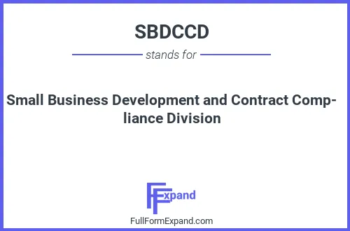 Full form of SBDCCD