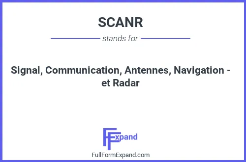 Full form of SCANR
