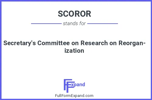 Full form of SCOROR