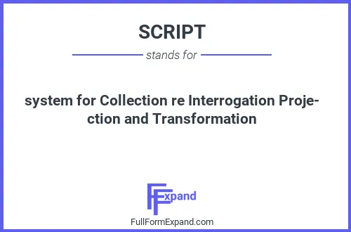 Full form of SCRIPT