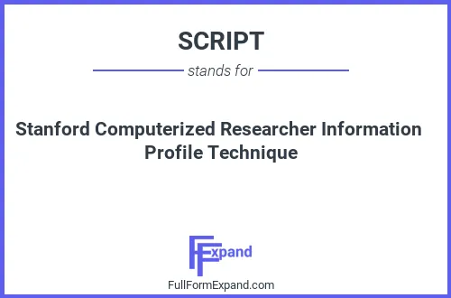 Full form of SCRIPT