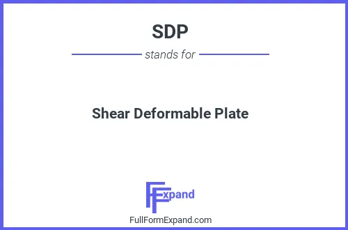 Full form of SDP