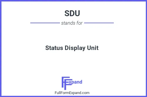 Full form of SDU