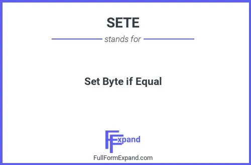 Full form of SETE