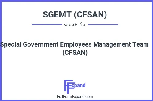 Full form of SGEMT (CFSAN)
