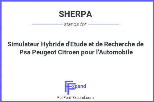 Full form of SHERPA