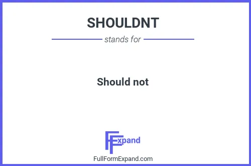 Full form of SHOULDNT