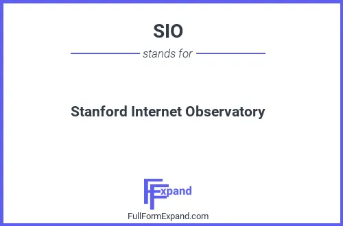 Full form of SIO