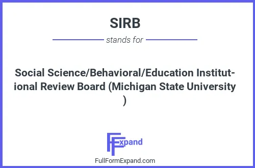 Full form of SIRB