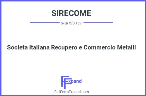 Full form of SIRECOME