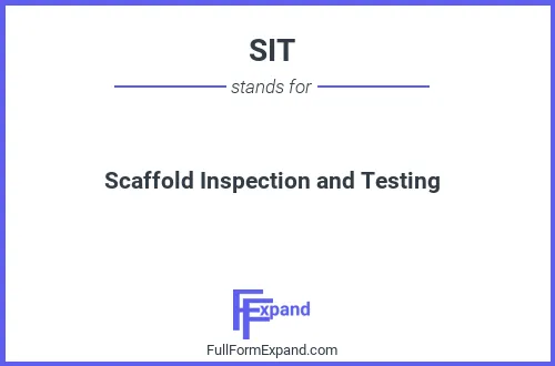 Full form of SIT
