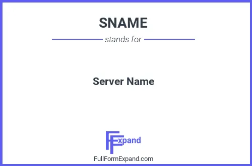 Full form of SNAME
