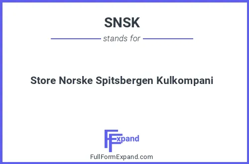 Full form of SNSK