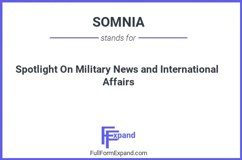 Full form of SOMNIA