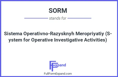 Full form of SORM