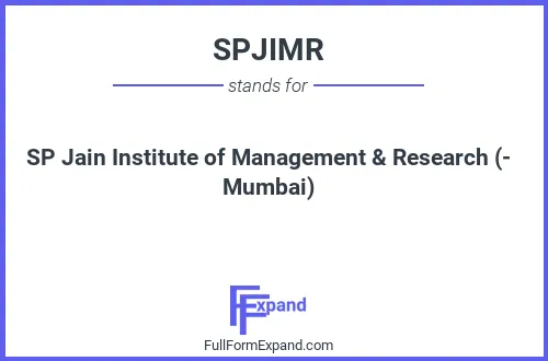 Full form of SPJIMR