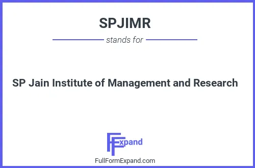 Full form of SPJIMR