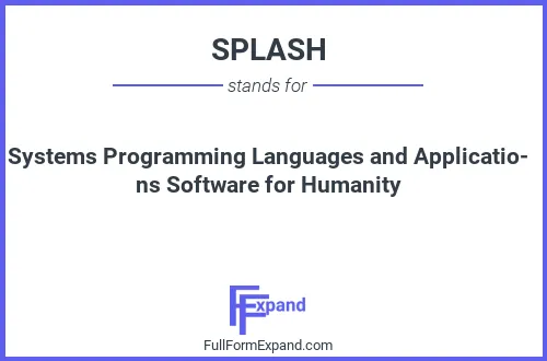 Full form of SPLASH