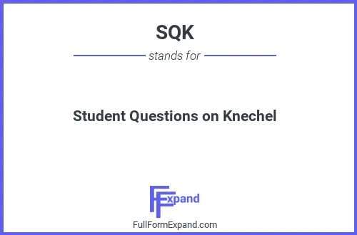 Full form of SQK