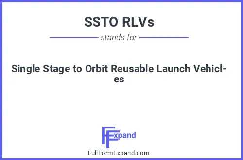 Full form of SSTO RLVs