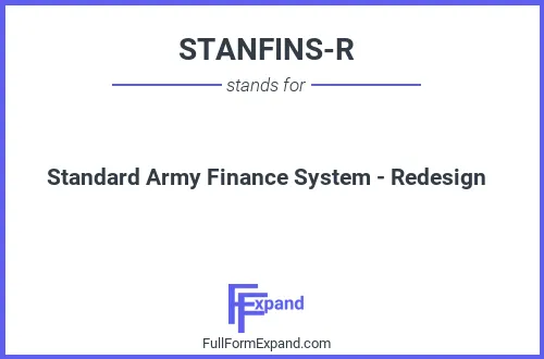 Full form of STANFINS-R