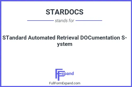 Full form of STARDOCS
