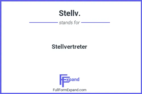 Full form of Stellv.