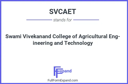 Full form of SVCAET