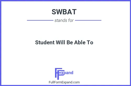 Full form of SWBAT