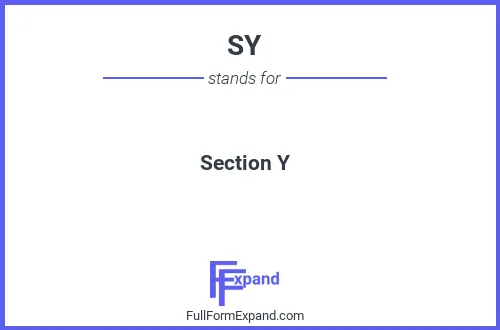 Full form of SY