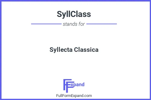 Full form of SyllClass