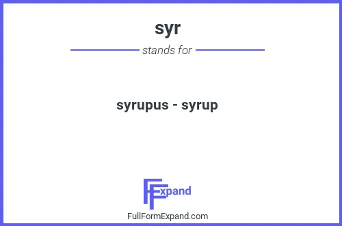 Full form of syr