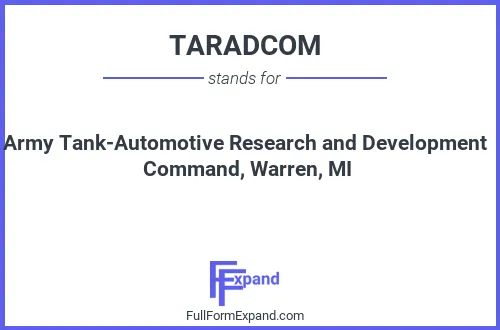 Full form of TARADCOM
