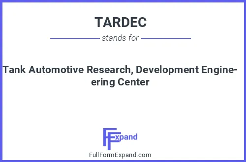 Full form of TARDEC