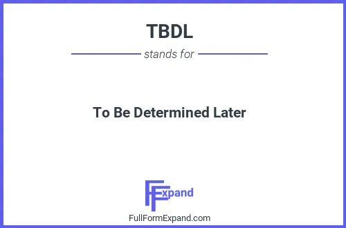 Full form of TBDL