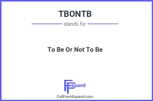 Full form of TBONTB