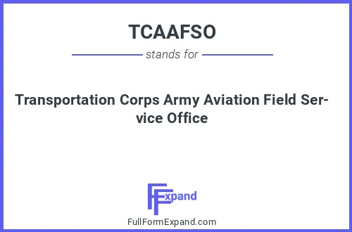 Full form of TCAAFSO