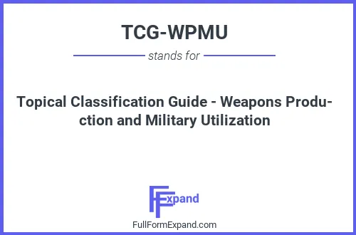 Full form of TCG-WPMU