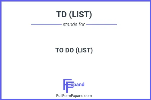 Full form of TD (LIST)