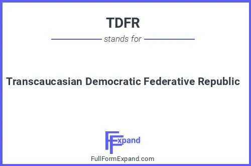 Full form of TDFR
