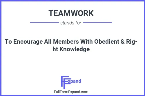 Full form of TEAMWORK