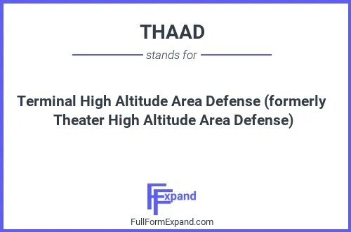 Full form of THAAD