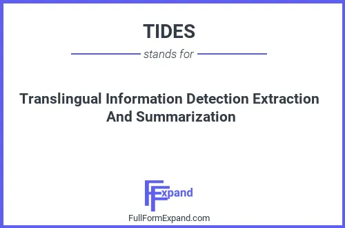 Full form of TIDES