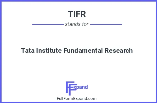 Full form of TIFR