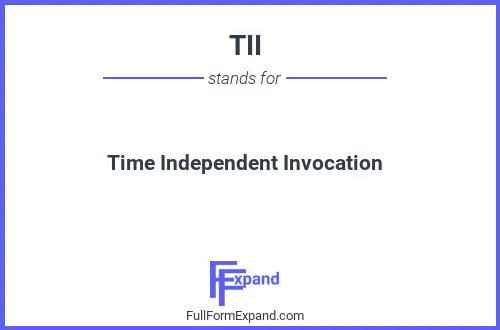 Full form of TII