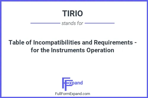 Full form of TIRIO