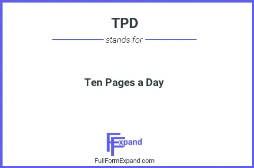 Full form of TPD