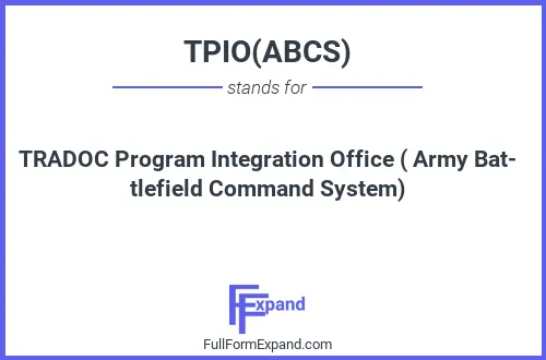 Full form of TPIO(ABCS)