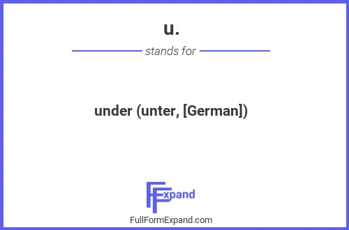 Full form of u.
