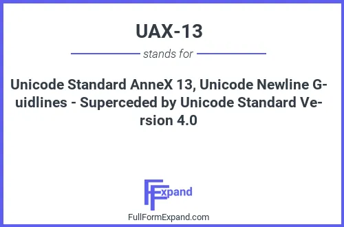 Full form of UAX-13